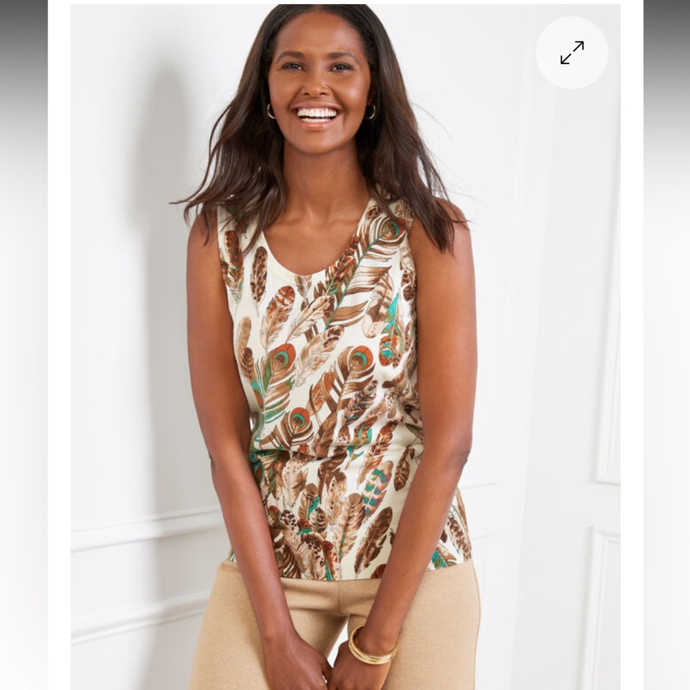 Talbots Charming Shell and Charming Cardigan Falling Feathers NWT Size 3X